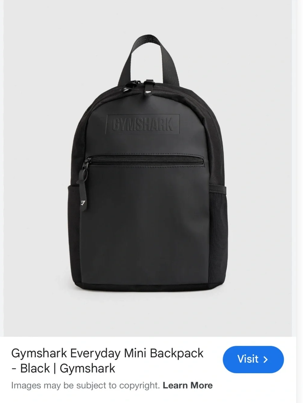 Gymshark Black Mini Sport Backpack